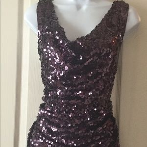 Dress barn purple sequins shirt